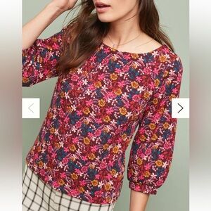 NEW Anthropologie Maeve Decatur Printed Top